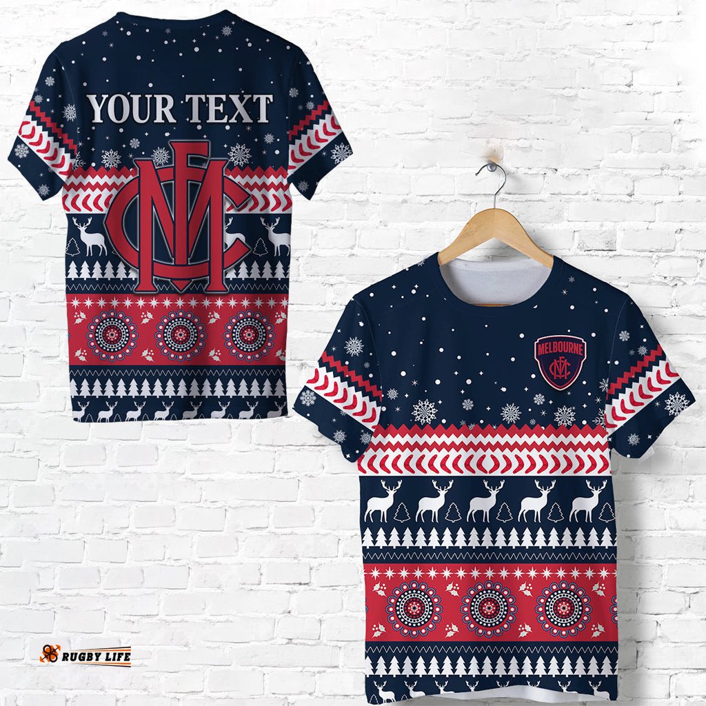 custom personalised demons christmas t shirt indigenous melbourne football