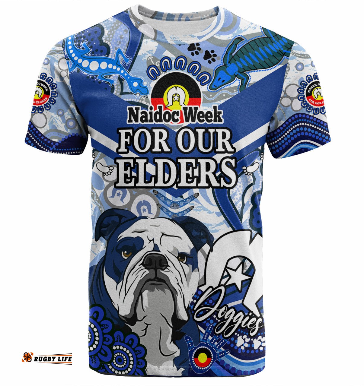 Amazing Aussie Canterbury-Bankstown Bulldogs Custom T-Shirt - Naidoc Week Doggies T-Shirt