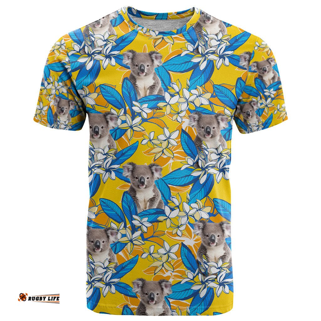koala t shirt plumeria flowers dt02