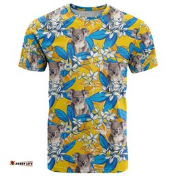 koala t shirt plumeria flowers dt02