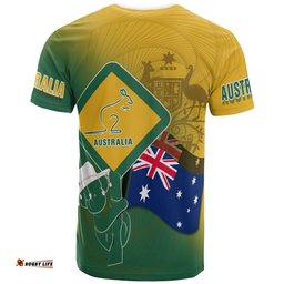 t shirt aus flag and coat of arms shirt kangaroo and koala sign unisex