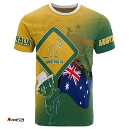t shirt aus flag and coat of arms shirt kangaroo and koala sign unisex
