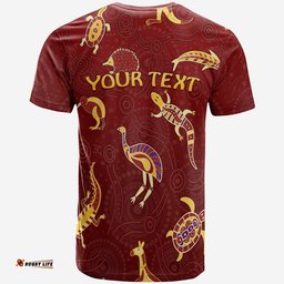 custom personalised aboriginal art t shirt animals australia version maroon