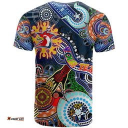 personalised roosters naidoc week 2024 t shirt australia aboriginal dot painting dt02