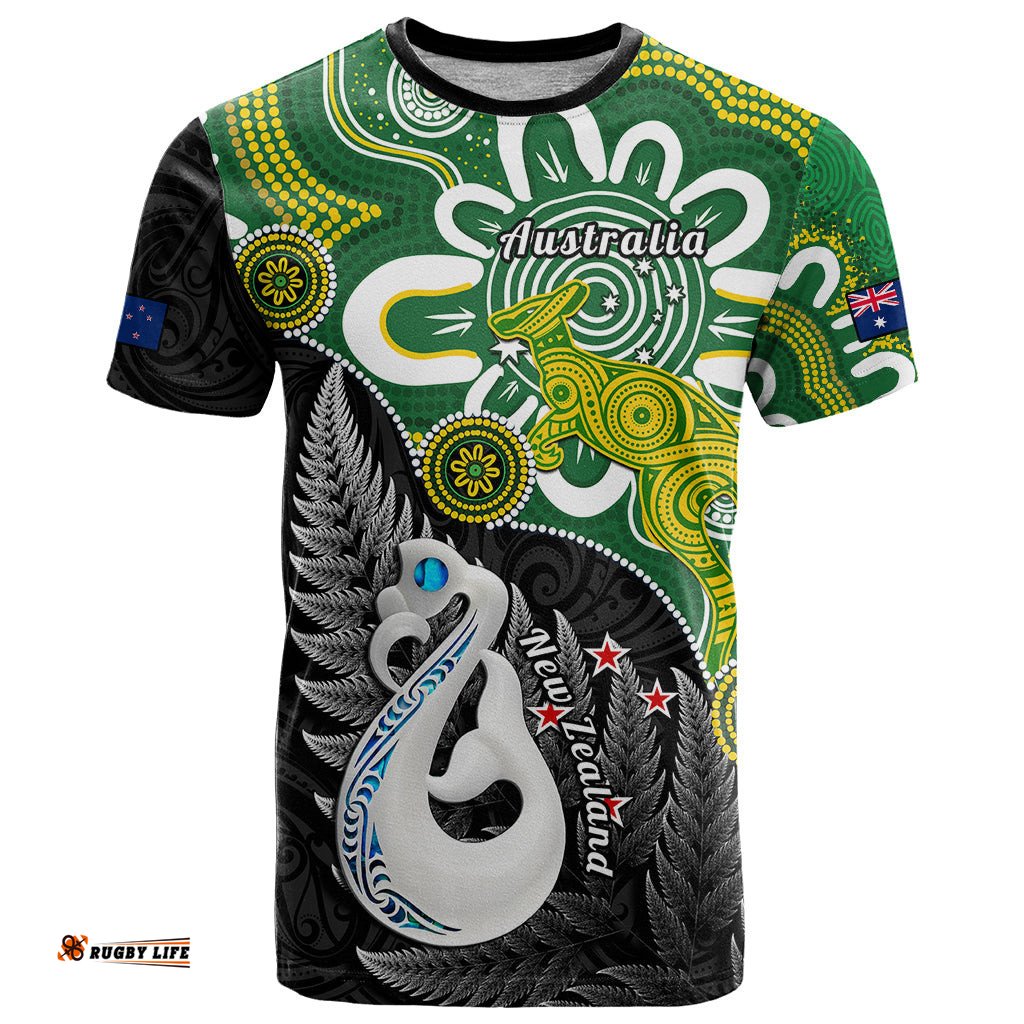 personalised new zealand and australia t shirt aboriginal mix aotearoa maori unique style