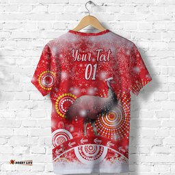 custom personalised australian emu christmas t shirt original style red