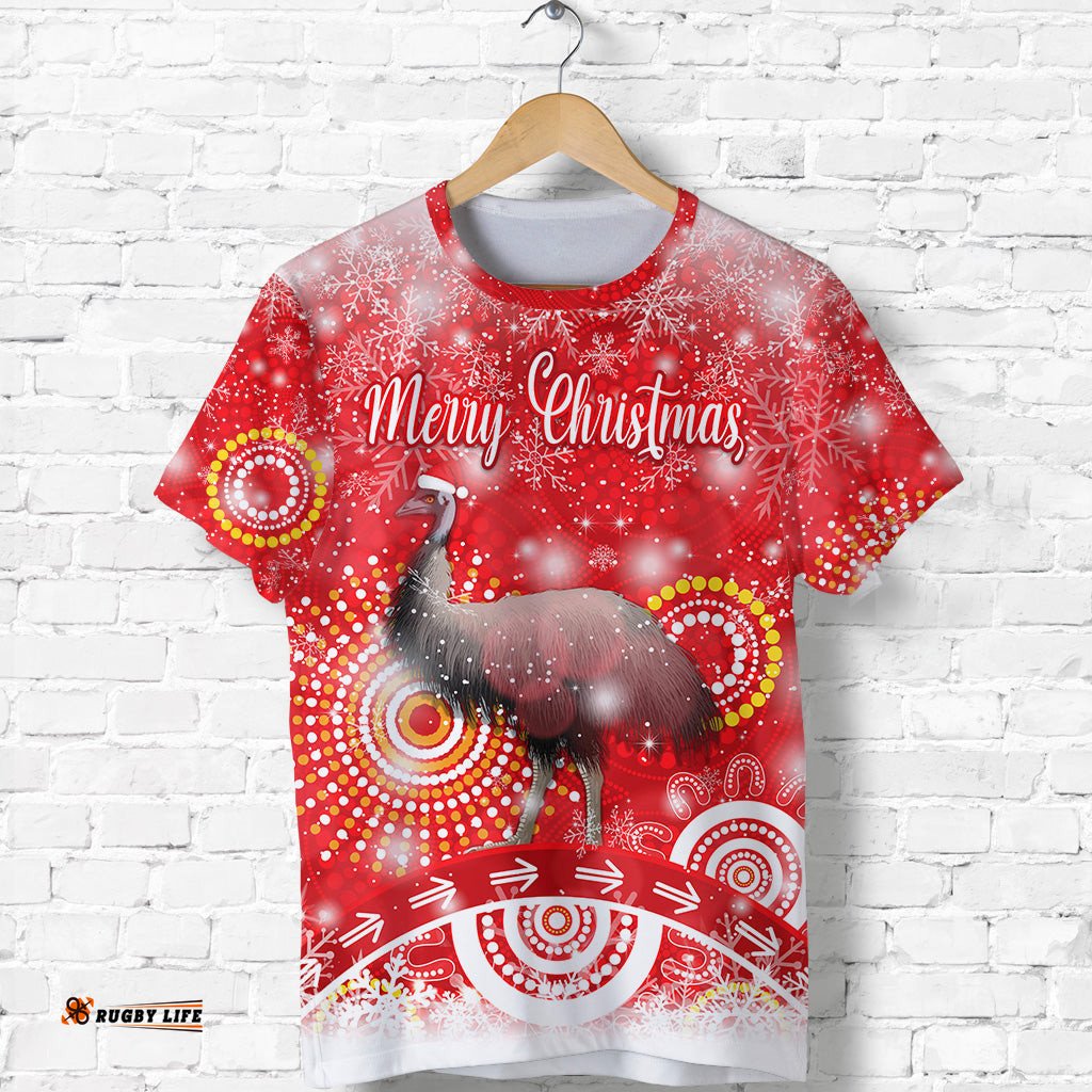 custom personalised australian emu christmas t shirt original style red