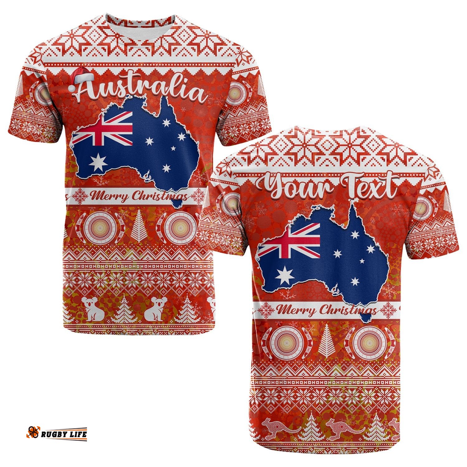 custom personalised australia t shirt australian map aboriginal painting merry christmas