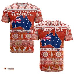 custom personalised australia t shirt australian map aboriginal painting merry christmas