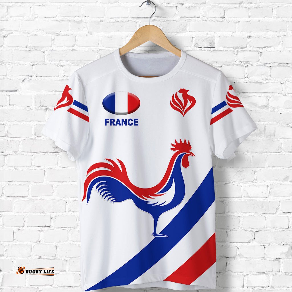 custom personalised france rugby t shirt rose simple style white