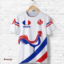 custom personalised france rugby t shirt rose simple style white