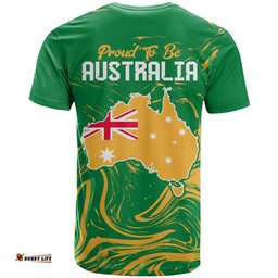 proud to be australia day t shirt kangaroo with national color