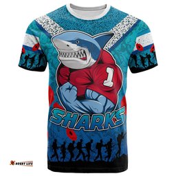 sharks rugby t shirt custom anzac day sharks t shirt
