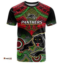 personalised panthers rugby t shirt penrith 1966 aboriginal mix polynesian pattern