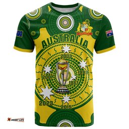 personalised australia cricket t shirt 2023 world cup 6th champions trophy national color