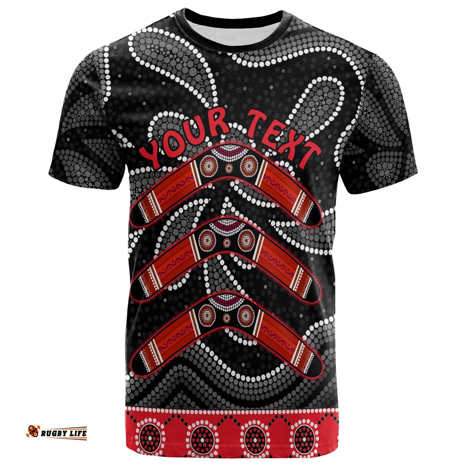 custom personalised aboriginal boomerang t shirt kangaroo australia