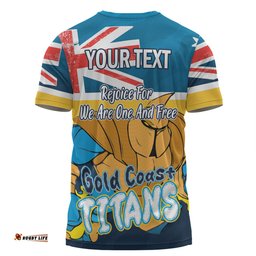 Amazing Aussie Gold Coast Titans T-Shirt - Happy Australia Day We Are One And Free