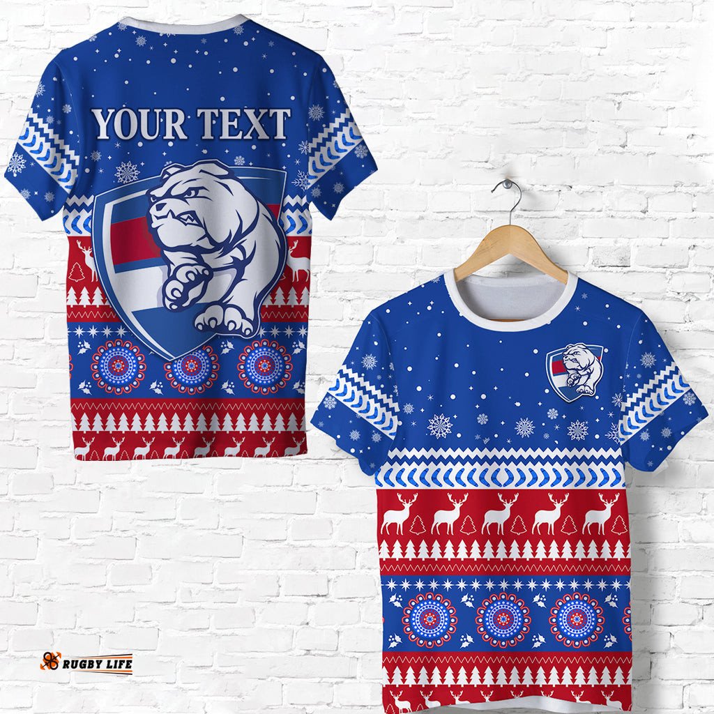 custom personalised bulldogs football christmas t shirt western bulldogs