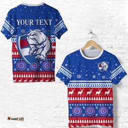 custom personalised bulldogs football christmas t shirt western bulldogs