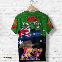 custom personalised australia aboriginal anzac t shirt remembrance vibes green