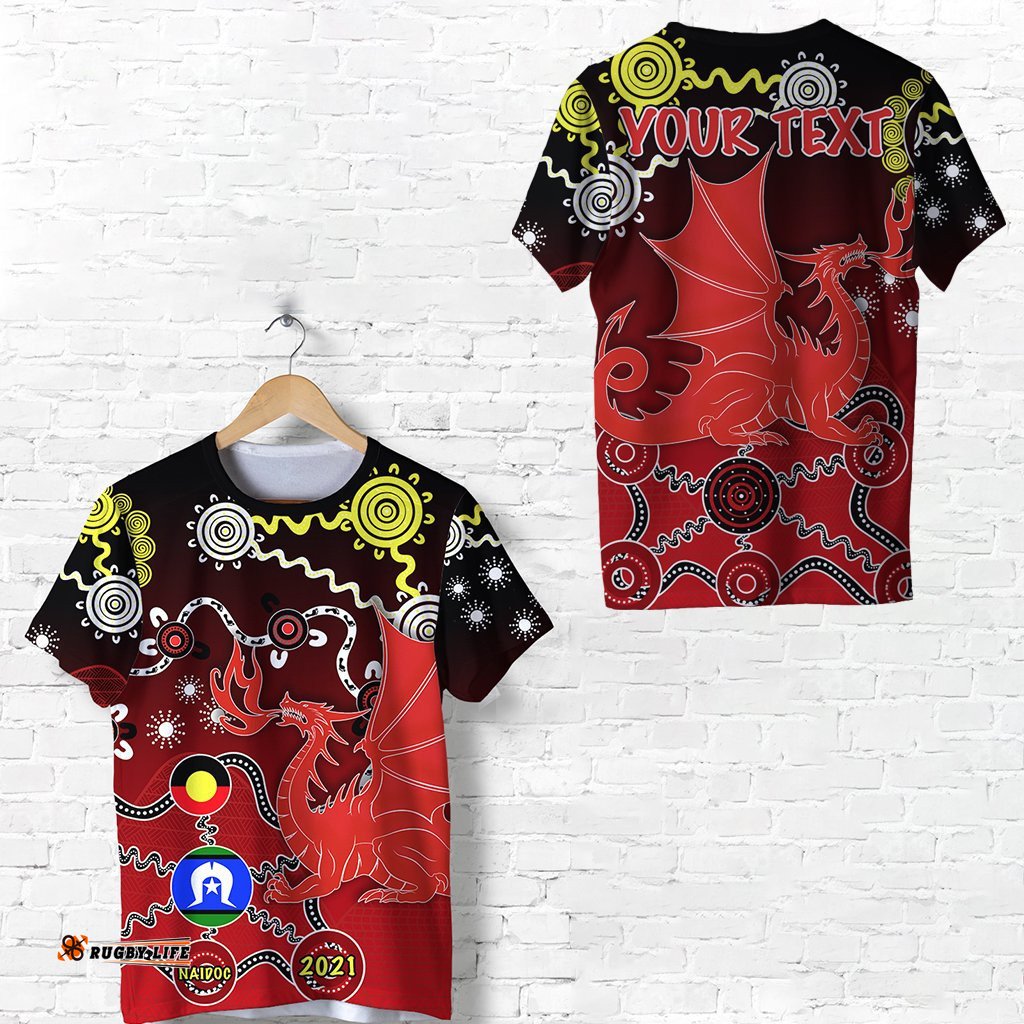 custom personalised st. george dragons naidoc week t shirt indigenous