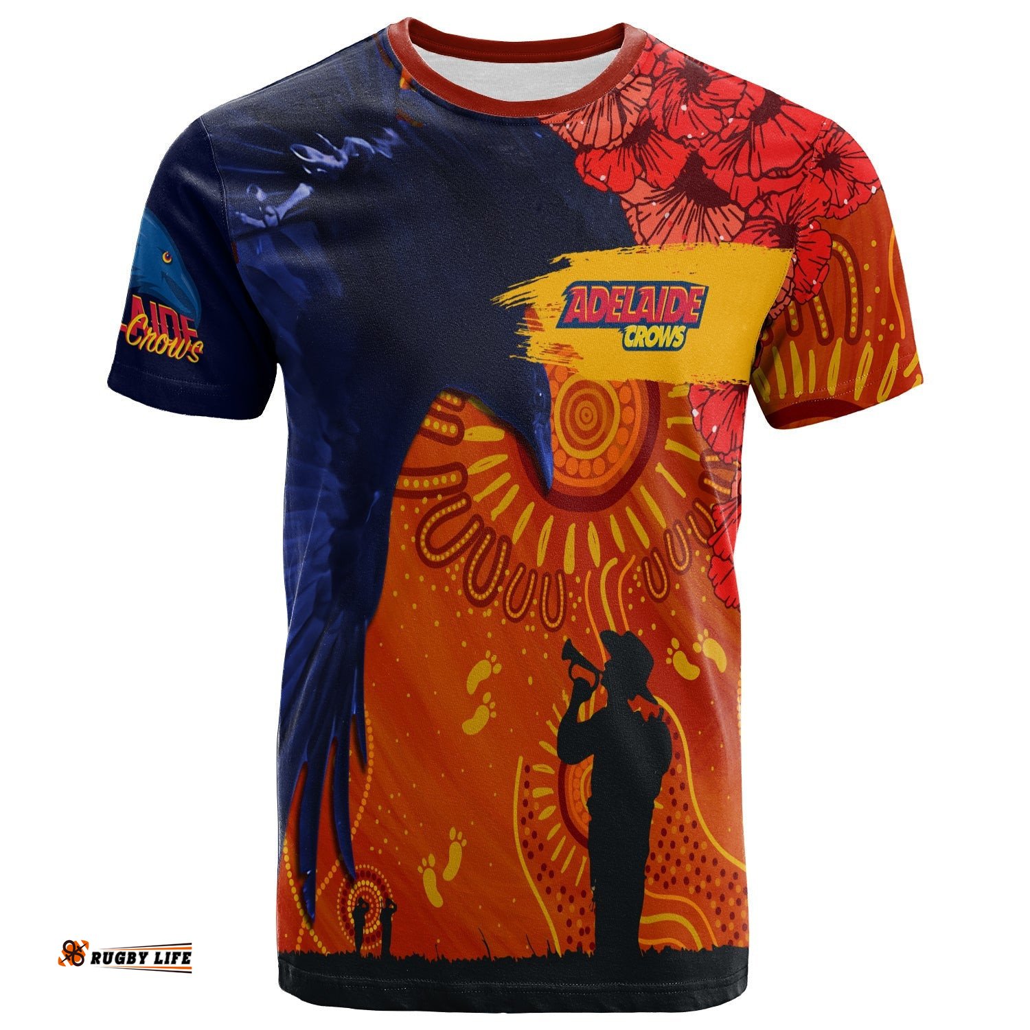 custom personalised adelaide crows indigenous anzac day t shirt we will remember