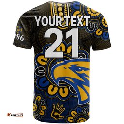 custom personalised afl west coast eagles 1986 aboriginal t shirt