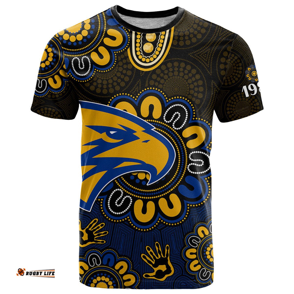 custom personalised afl west coast eagles 1986 aboriginal t shirt