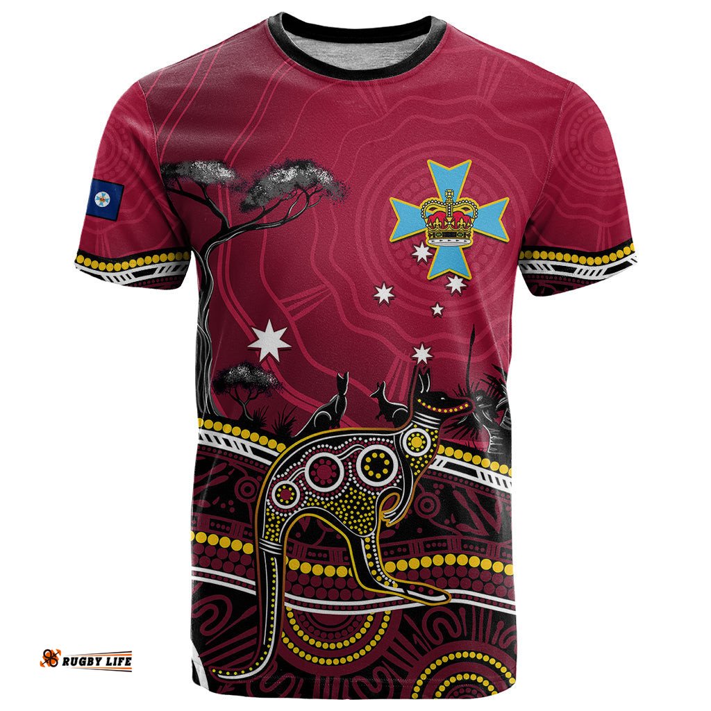 personalised june 6 queensland day t shirt australian aboriginal art