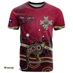 personalised june 6 queensland day t shirt australian aboriginal art