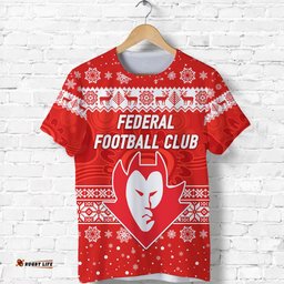 custom personalised federal football club t shirt christmas simple style red