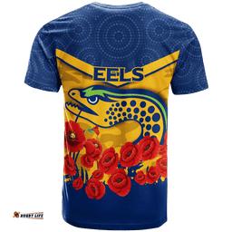 eels anzac day t shirt indigenous art