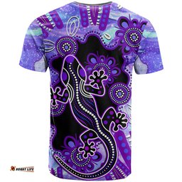 australia opal t shirt aussie lizard with aboriginal art purple
