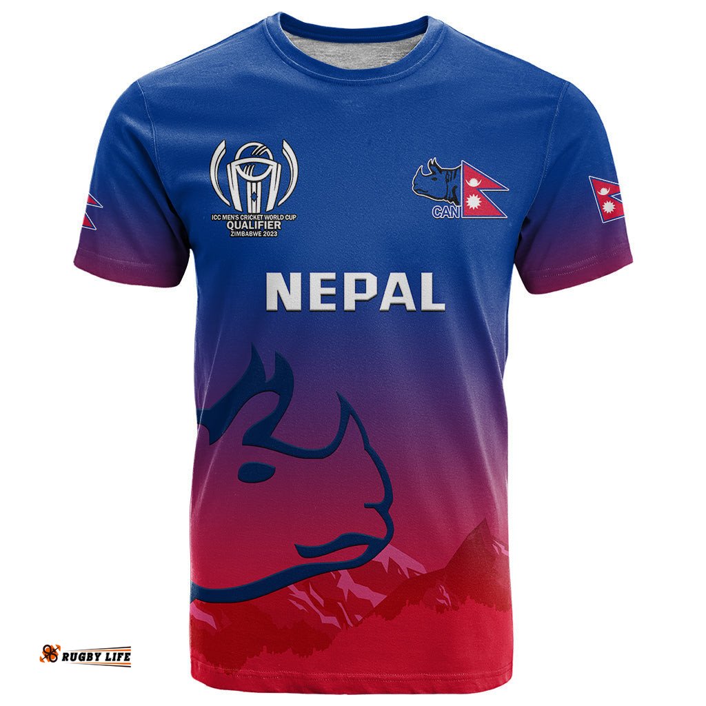 personalised nepal cricket t shirt dynamic version 2023