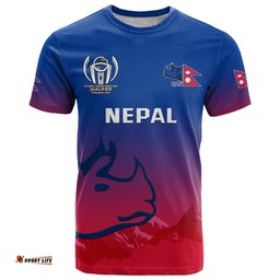 personalised nepal cricket t shirt dynamic version 2023