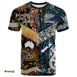 australia aboriginal inspired t shirt australia aotearoa with maori and aboriginal inspired culture t shirt