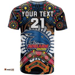 custom personalised adelaide crows football t shirt boomerang indigenous dots