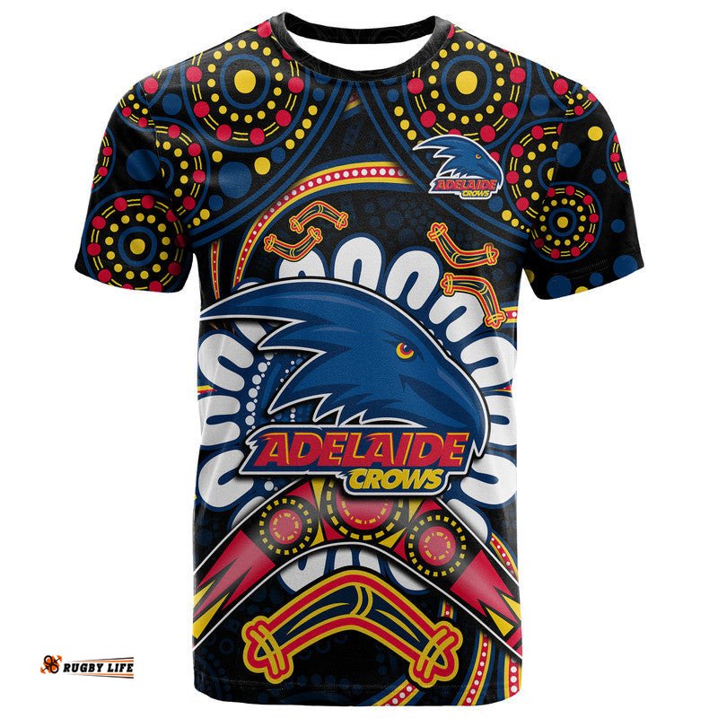 custom personalised adelaide crows football t shirt boomerang indigenous dots