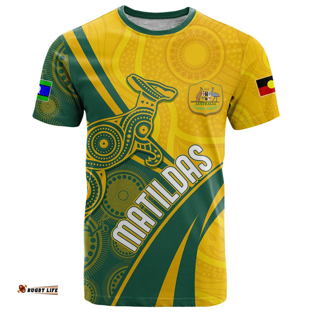 personalised australia soccer matildas indigenous t shirt world cup 2023