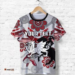 custom personalised dragons t shirt st. george indigenous white
