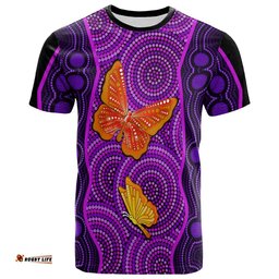 custom personalised aboriginal dot t shirt butterfly natural beauty
