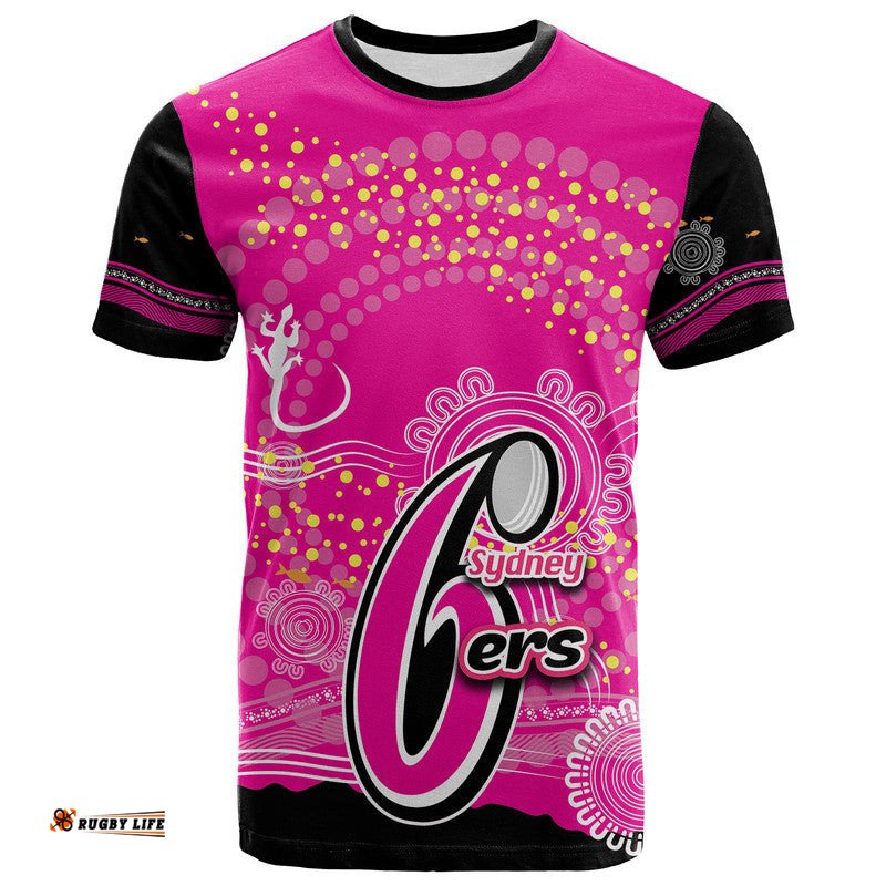 custom personalised and number sydney sixers t shirt cricket aboriginal vibe