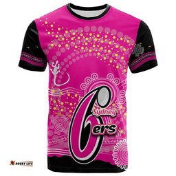 custom personalised and number sydney sixers t shirt cricket aboriginal vibe