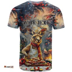 personalised kangaroo chef christmas in july t shirt