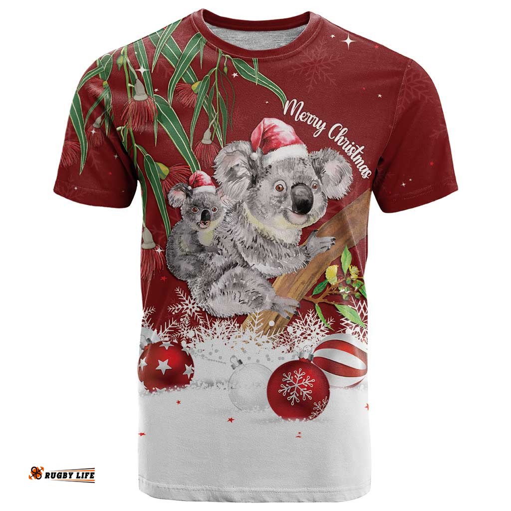 personalised aussie christmas t shirt mom baby koala