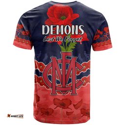 demons football anzac t shirt lest we forget