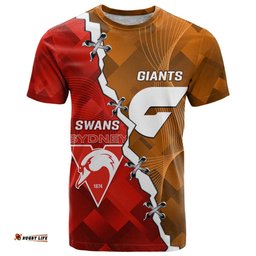personalised giants and swans football t shirt dynamic style