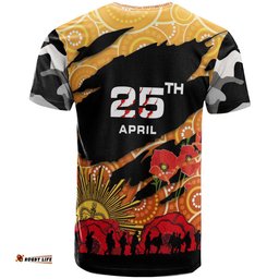 Amazing Aussie Australia Sydney Anzac T-shirt - Custom Anzac Aboriginal Inspired with Poppy Flower T-shirt