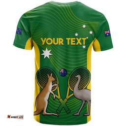 personalised australia tennis t shirt aussie pride national color