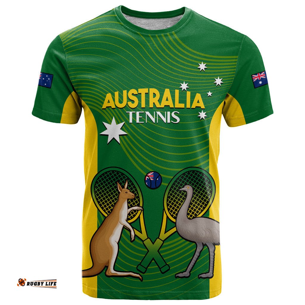 personalised australia tennis t shirt aussie pride national color